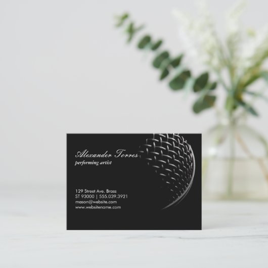 Mikrofon Visitenkarte (Stehend Vorderseite)