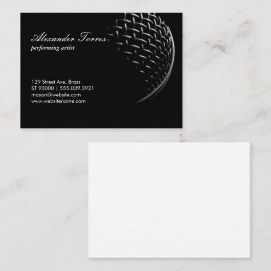 Mikrofon Visitenkarte (Vorne/Hinten)