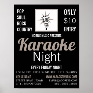 Mikrofondesign, Karaoke-Eventwerbung Poster
