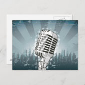 Mikrofongestein und -rolle postkarte (Vorne/Hinten)
