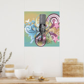 Mikrofonmuster Poster (Küche)