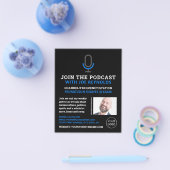 Mikrofonsymbol, Podcaster, Podcast-Werbung Flyer (Einzeln)