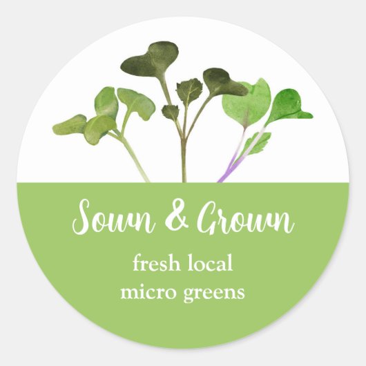 Mikrogrünes Lebensmitteletikett, benutzerdefinierb Runder Aufkleber (Vorderseite)