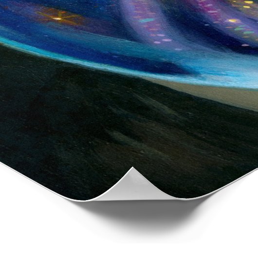 Mikrokosmos: Galaxy ART PRINT Big eye lowbrow Art Poster (Ecke)