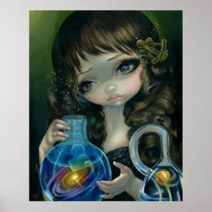 Mikrokosmos: Galaxy ART PRINT Big eye lowbrow Art Poster