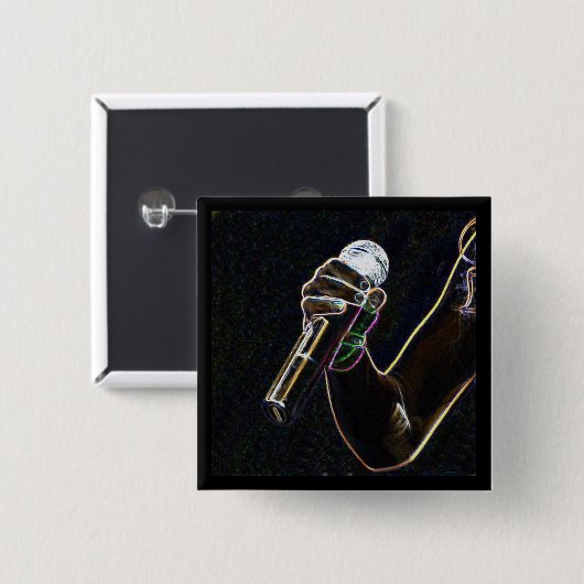 Mikromikrofonmusiksängerlied-Knopfquadrat Button (Vorne & Hinten)