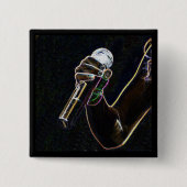 Mikromikrofonmusiksängerlied-Knopfquadrat Button (Vorderseite)