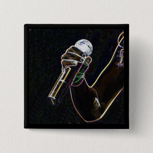 Mikromikrofonmusiksängerlied-Knopfquadrat Button (Vorderseite)