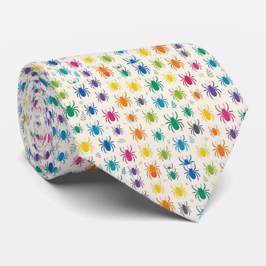 Mikromuster-Spinnenhalsband | Regenbogenfarben Krawatte (Gerollt)