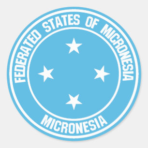 Mikronesia Round Emblem Runder Aufkleber