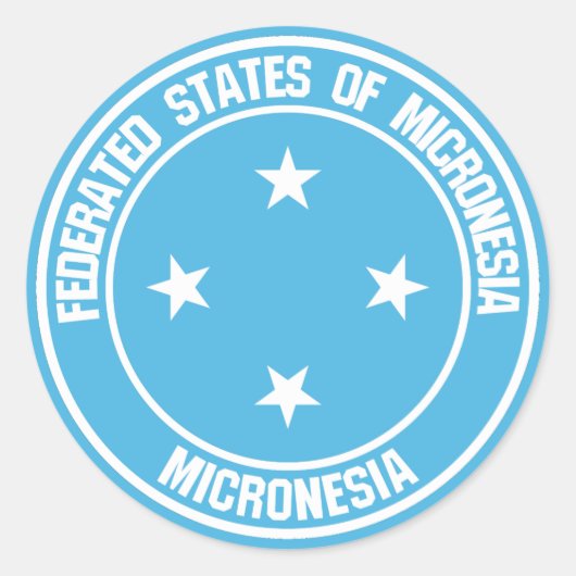 Mikronesia Round Emblem Runder Aufkleber (Vorderseite)