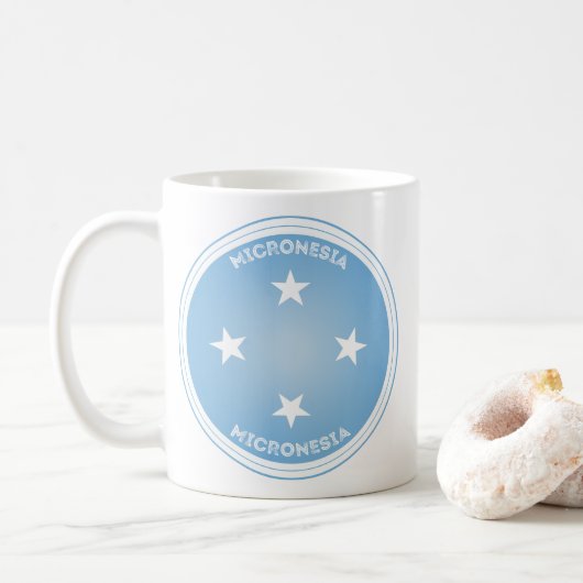 Mikronesien-Erbe-Emblem Kaffeetasse (Mit Donut)