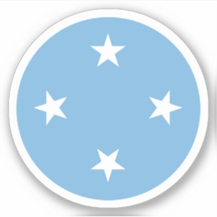 Mikronesien-Flagge Rund Aufkleber