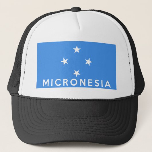 Mikronesien-Flaggenland-Textname Truckerkappe (Vorderseite)