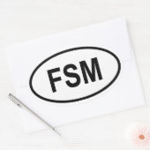 Mikronesien "FSM" Ovaler Aufkleber (Umschlag)
