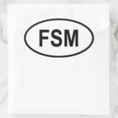 Mikronesien "FSM" Ovaler Aufkleber (Tasche)