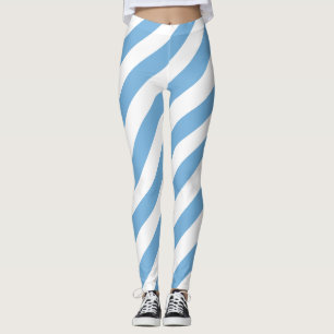 Mikronesien National Flag Colors Diagonal Striped Leggings