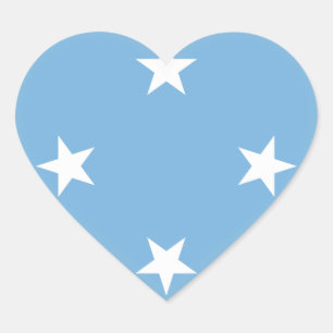 Mikronesienflagge Herz-Aufkleber