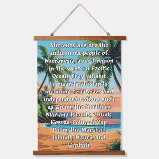 Mikronesier: Wir sind eins Wandteppich Mit Holzrahmen (Vorderseite)