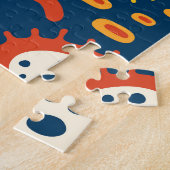 Mikroorganismen Dunkles Blau: Biologisches Muster Puzzle (Seite)