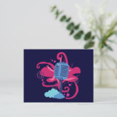 Mikrophon-Art-Explosion Postkarte (Stehend Vorderseite)