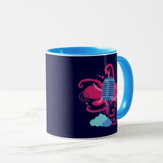 Mikrophon-Art-Explosion Tasse (VorderseiteRechts)