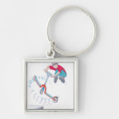 Mikroroller microscooter Trick-Cartoon Schlüsselanhänger (Vorne)