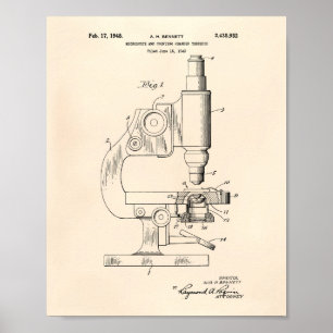 Mikroskop 1948 Patent Art Old Peper Poster