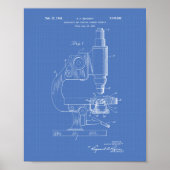 Mikroskop 1948 Patentart Blueprint Poster (Vorne)