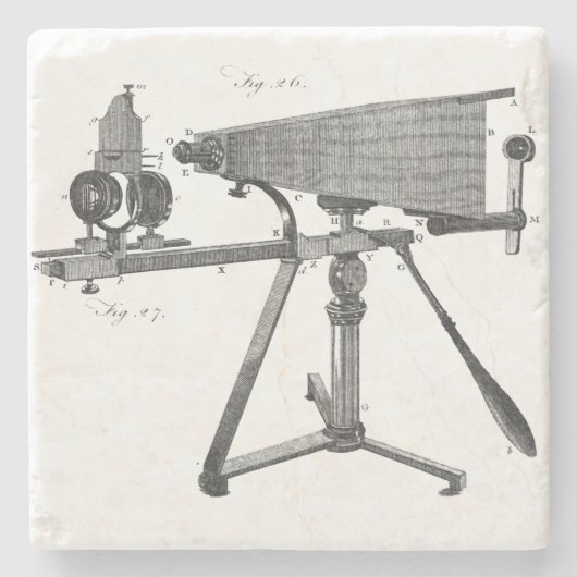 Mikroskop des 18. Jahrhunderts - Antiquitätenwisse Steinuntersetzer (Vorderseite)