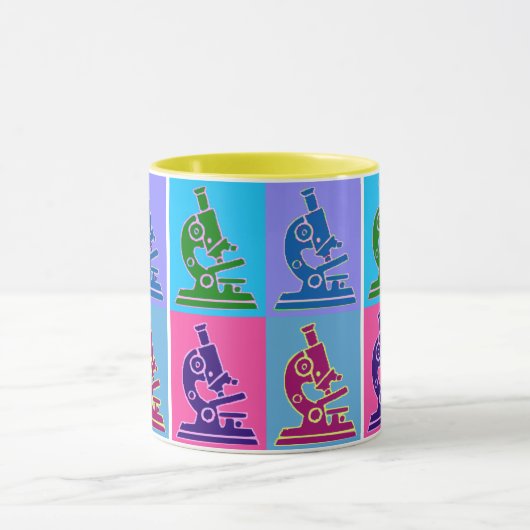 Mikroskop-Pop-Kunst Tasse (Zentrum)