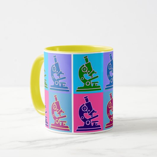 Mikroskop-Pop-Kunst Tasse (Vorderseite Links)