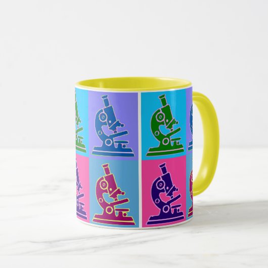 Mikroskop-Pop-Kunst Tasse (VorderseiteRechts)