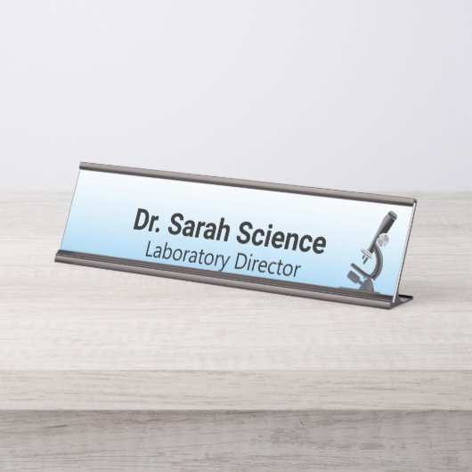 Mikroskop Schreibtischnamensplakette (Vorderseite )