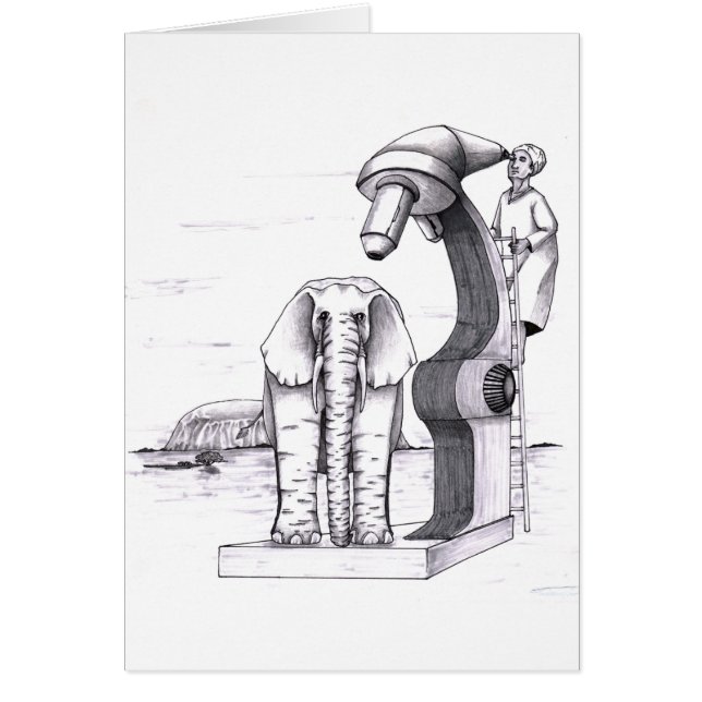Mikroskop und ein Elefant (Vorne)