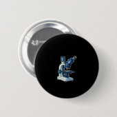 Mikroskop-Wissenschaftler Wissenschaftslehrer Lass Button (Vorne & Hinten)