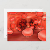 Mikroskopische Ansicht des Blutkörperchen-Fließens Postkarte (Vorne/Hinten)