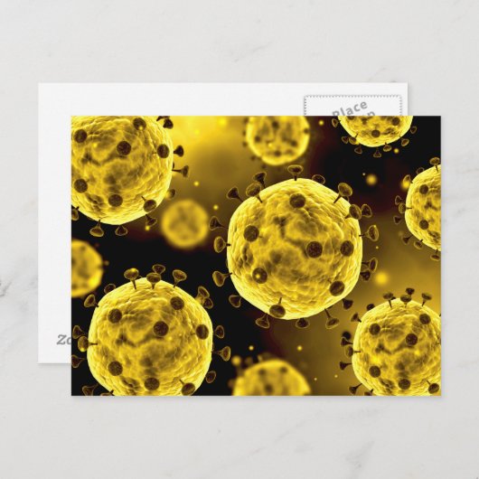 Mikroskopische Ansicht von Coronavirus Postkarte (Vorne/Hinten)