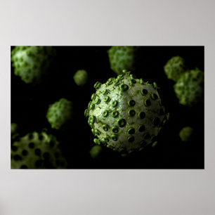 Mikroskopische Ansicht von HIV-Virus 1 Poster