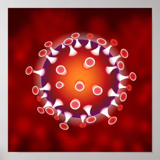 Mikroskopische Corona-Virus-Wissenschaft Rote Biol Poster (Vorne)