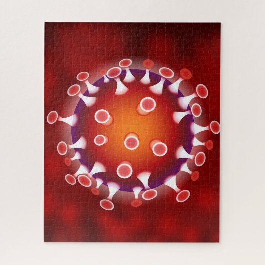Mikroskopische Covid-Virus-Wissenschaft - Moderne, Puzzle (Vertikal)