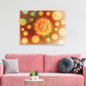 Mikroskopische Darstellung der Krebszellen Leinwanddruck (Insitu (Wohnzimmer))