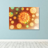 Mikroskopische Darstellung der Krebszellen Leinwanddruck (Insitu (Holzboden))