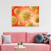 Mikroskopische Darstellung des Herpesvirus 1 Leinwanddruck (Insitu (Wohnzimmer))