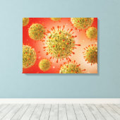 Mikroskopische Darstellung des Herpesvirus 1 Leinwanddruck (Insitu (Holzboden))