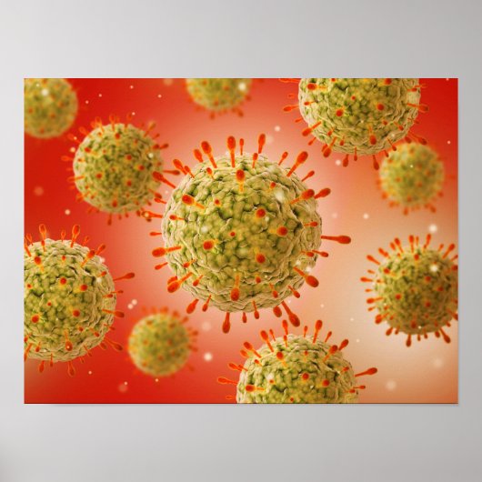 Mikroskopische Darstellung des Herpesvirus 1 Poster (Vorne)