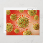 Mikroskopische Darstellung des Herpesvirus 1 Postkarte (Vorne/Hinten)