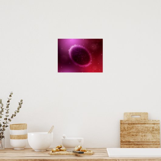 Mikroskopische Darstellung von Samlpox 1 Poster (Küche)