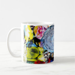 Mikroskopische Meereskunst: Blaue Thalassiosira-Ta Kaffeetasse