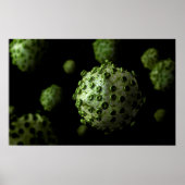 Mikroskopische Sicht auf das HIV-Virus 1 Poster (Vorne)